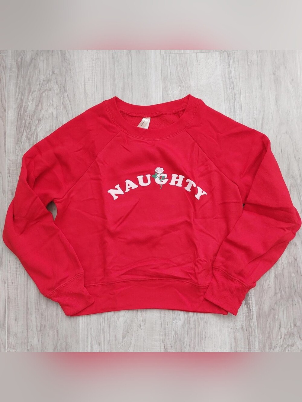 Red "Naughty" Graphic Sweatshirt